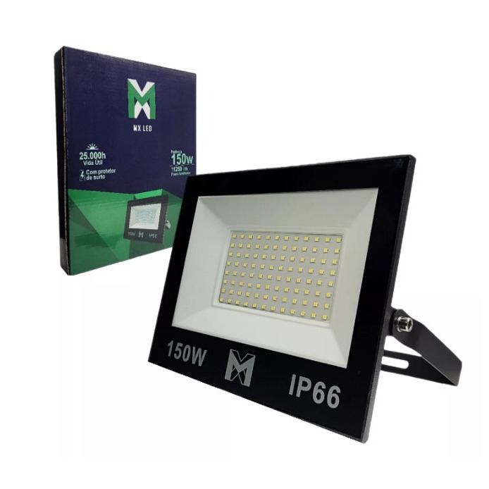 Refletor LED SMD 150w Prova d'água Branco Frio 6500k Bivolt iluminação residencial/comercial IP66