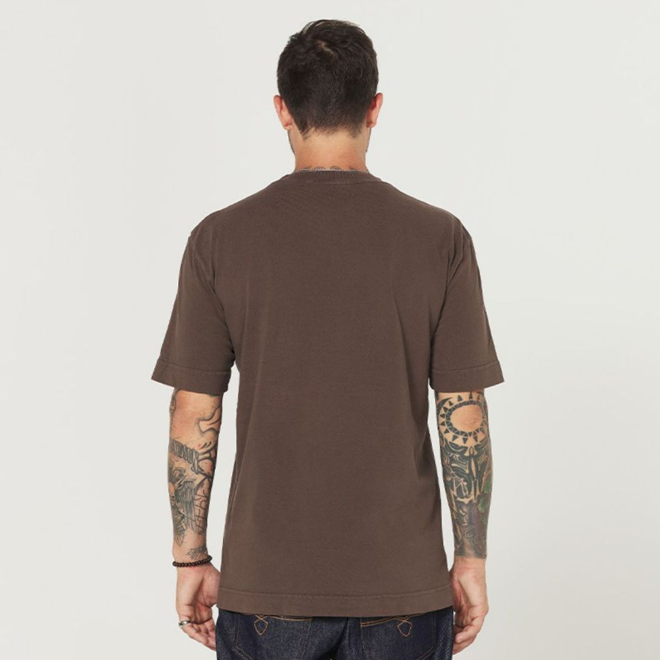 Detalhes do Camiseta Streetwear Tubular Heavyweight Oversized Chocolate