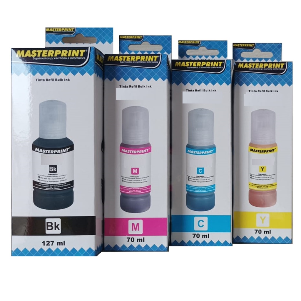 Refil de tinta Masterprint compatível L3110 L3150 L3210 L3250 L4150 L4160 L5190 L6161 em Oferta na Shopee