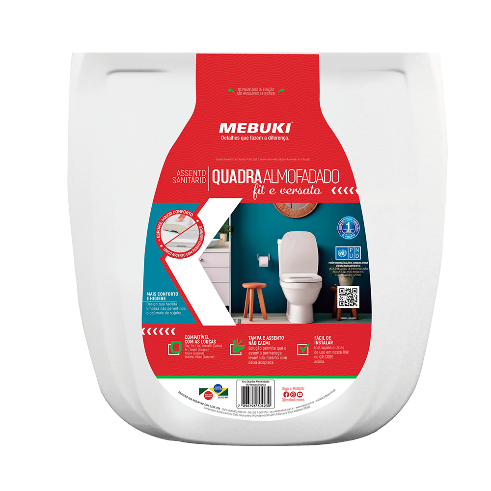 Tampa De Vaso Assento Retangular Fit E Versato Celite