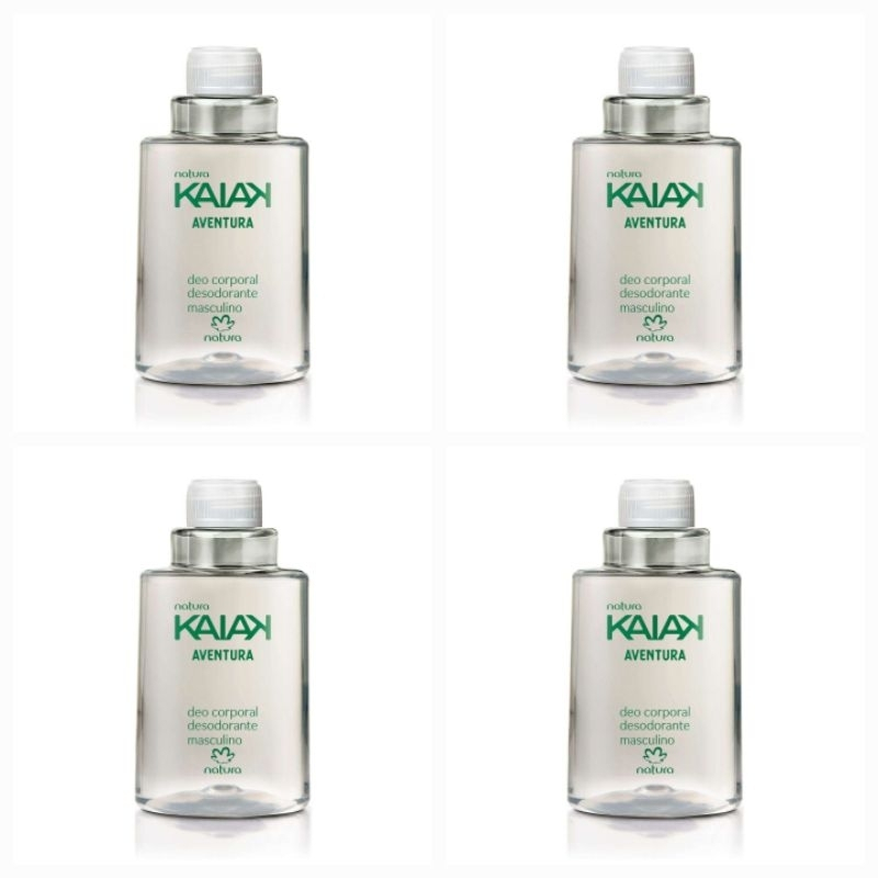 Kit 4 Refil Deo Corporal Kaiak Aventura Masculino - 100ml