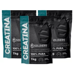 Kit 3kg Creatina Monohidratada 100% Pura - Soldiers Nutrition