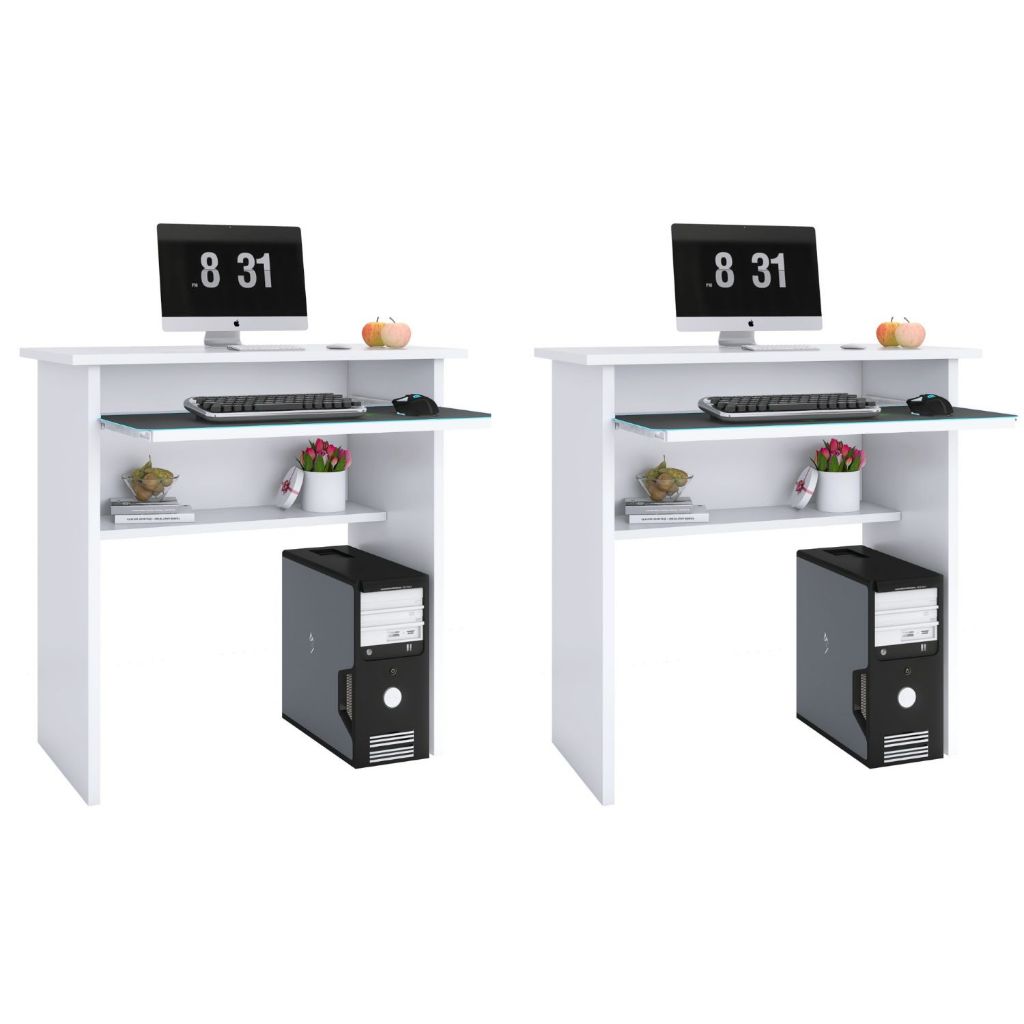 Kit Mesa Multiuso Computador Quarto Sala Escritório Branco