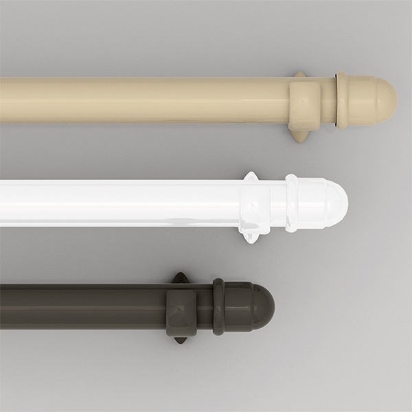 Kit Varão de Madeira Para Cortina Simples 2,00 Metros 19mm com Ponteira e Suporte