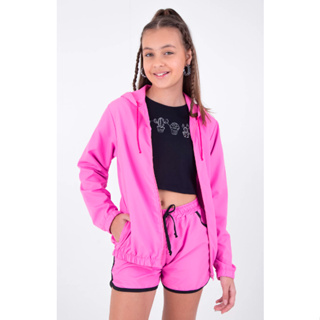 Jaqueta Corta Vento Infantil/Juvenil Liso Casaco Unissex Impermeavel em Oferta na Shopee