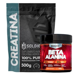 Kit: Beta Alanina 250g + Creatina 500g Soldiers Nutrition Força Performance em Oferta na Shopee