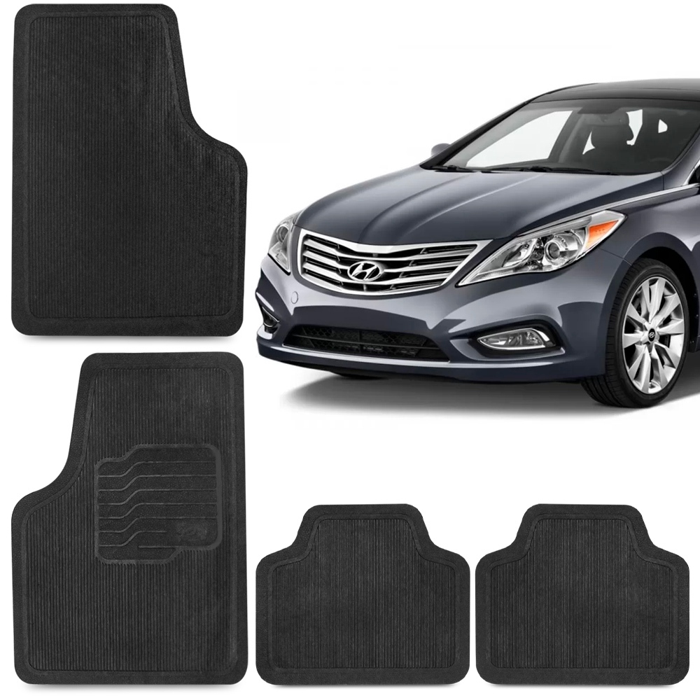Kit Tapete Azera Elantra i30 Automotivos 4 Peças Preto Carro Jogo Conjunto Universal Linha Hyundai