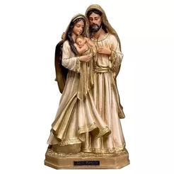 Imagem Sagrada Família Barroca Grande Resina Envelhecida