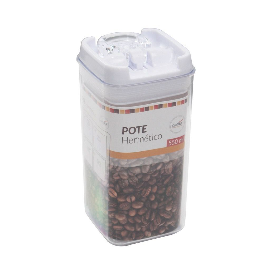 Kit C/4 Potes Hermético para Mantimentos 450 ou 550ml - Casita