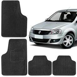 Kit Tapete Logan Sandero Scenic Twingo Automotivos 4 Peças Preto Carro Jogo Conjunto Universal