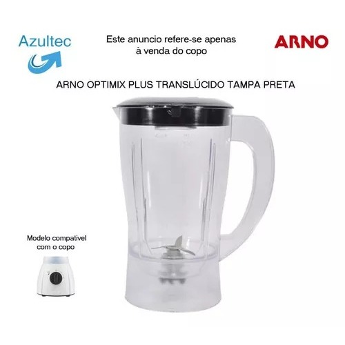 Copo Liquid Arno Optimix Plus 500w 2 Veloc Com Tampa Transl