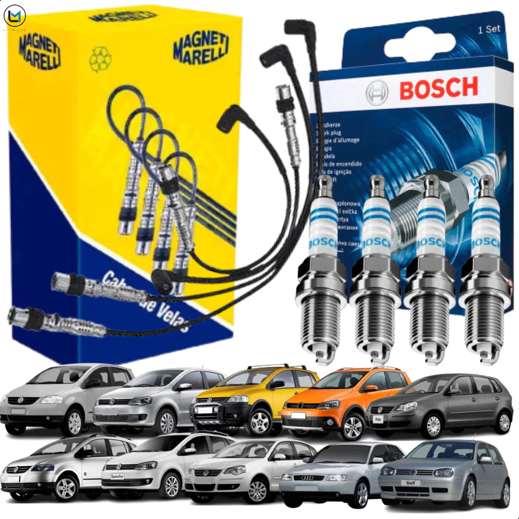 Kit Jogo Cabo E Vela De Ignição Original Fox Crossfox Gol G4 G5 Spacefox Polo Golf Saveiro