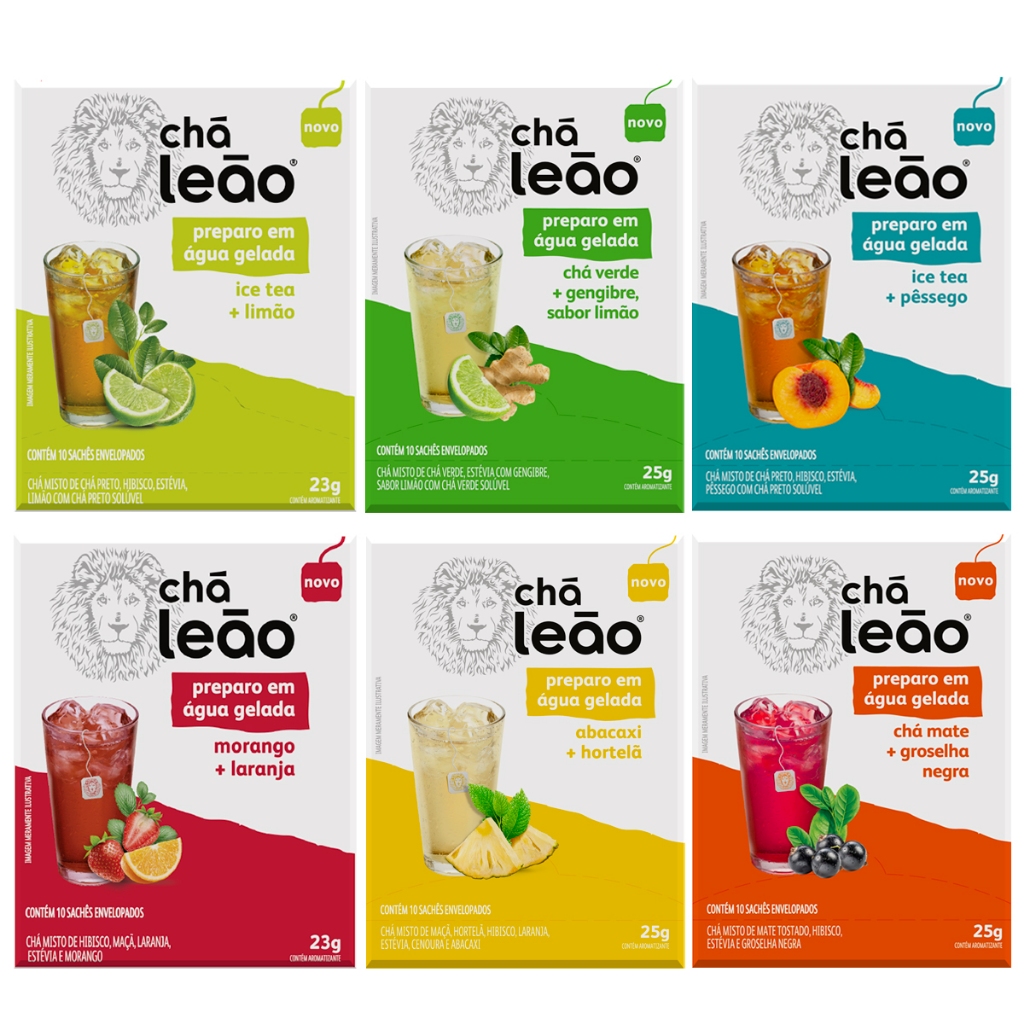 Kit Leão 6 Chás Preparo Em Água Gelada