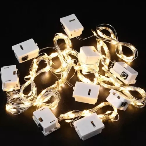 Fio De Led 1 metros Fada Para Decoração De Natal / Ano Novo / Natal / Casamento de Bateria Branco quente frio colorido em Oferta na Shopee