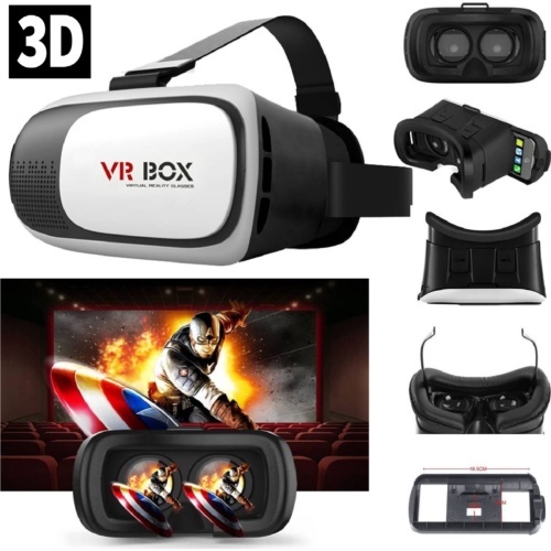 Headset VR Box 3D para Smartphone com Lentes Ajustáveis e Faixa Ergonômica