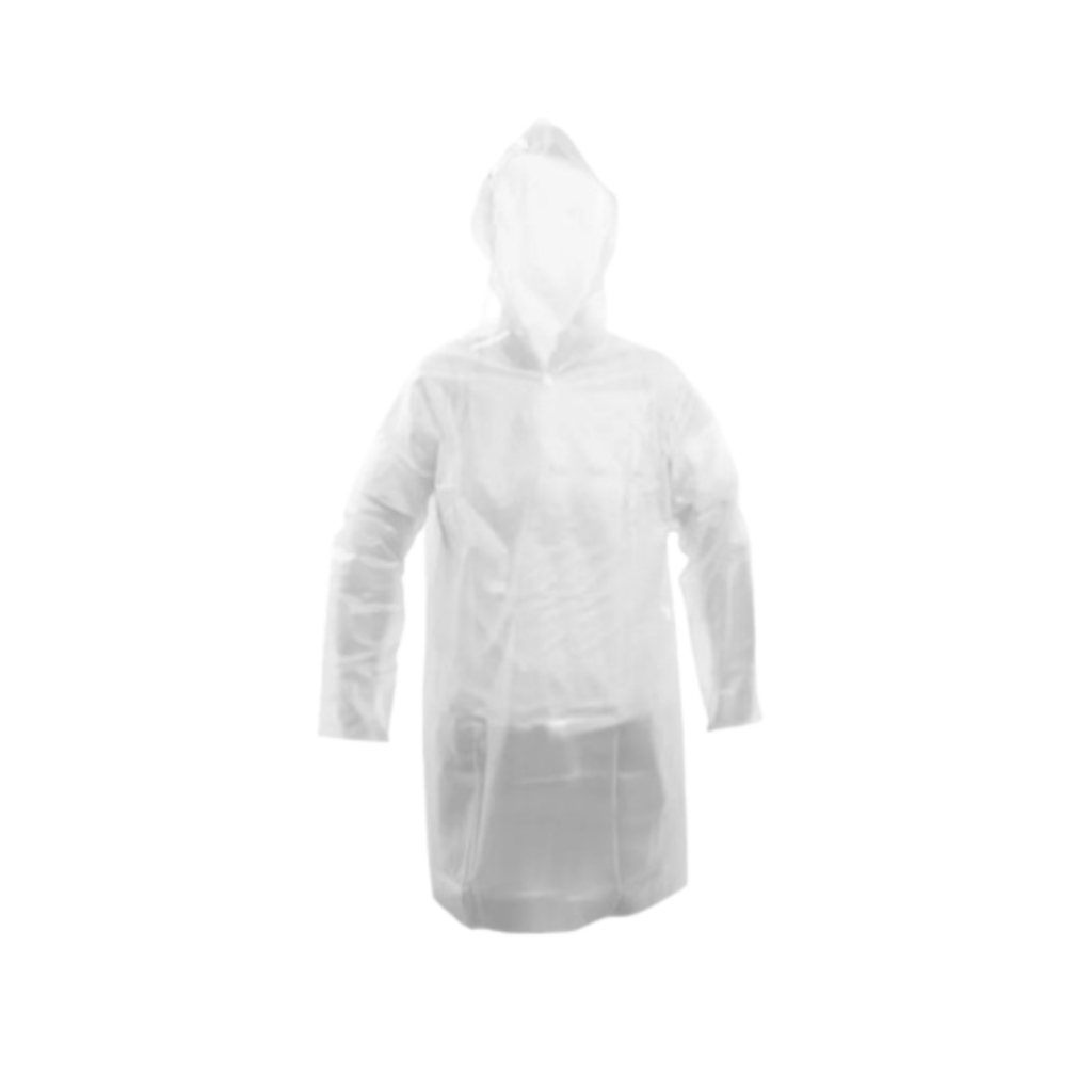 Kit c/10 Capas de Chuva Descartáveis Transparentes com Capuz Unissex Tamanho Único