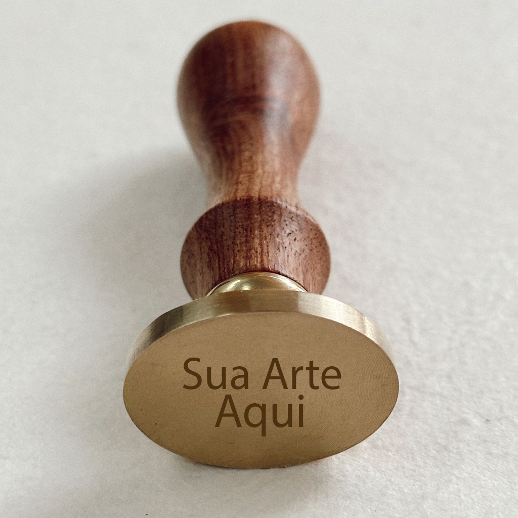 Sinete Personalizado Oval P/ Lacre De Cera Ou Chocolate em Oferta na Shopee