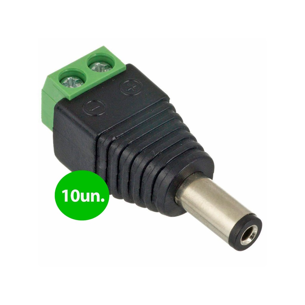 10pcs Conector Borne P4 Macho Cftv Cameras Adaptador Novo em Oferta na Shopee