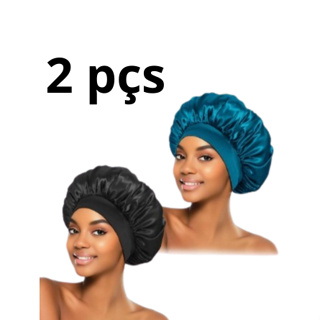 Kit 2 Touca de Cetim Boné  De Aba Larga, Boné De Dormir Para Mulheres Cetim Faixa de Coz em Oferta na Shopee