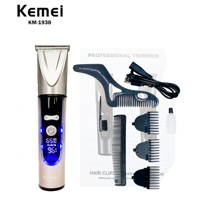 Máquina De Corte Kemei Km-1938 Sem Fio Recarregável em Oferta na Shopee