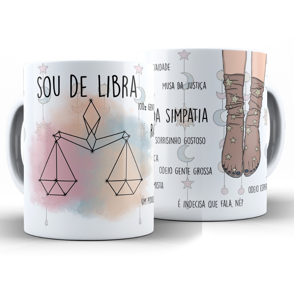 Imagem Caneca Sou De Libra Signos + Caixa - Xícara Divertida 325ML Cerâmica