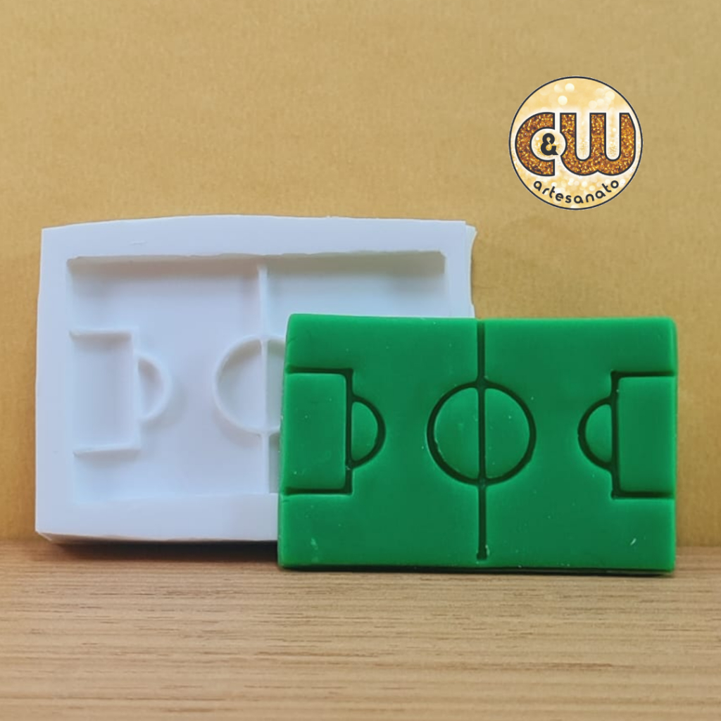 Molde Silicone Campo de Futebol - Decoração, Confeitaria e Artesanato – Biscuit - Festa
