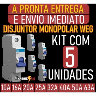 Kit 5x Disjuntores Monopolares WEG 10A até 63A em Oferta na Shopee