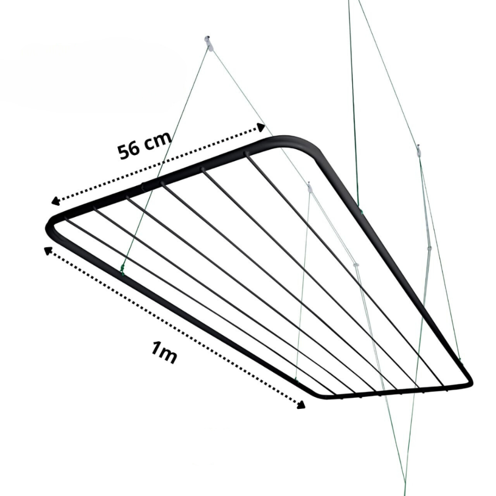 Varal de Teto Aço 13kg Resistente Com Kit De Instalação Parafusos Para Fixação