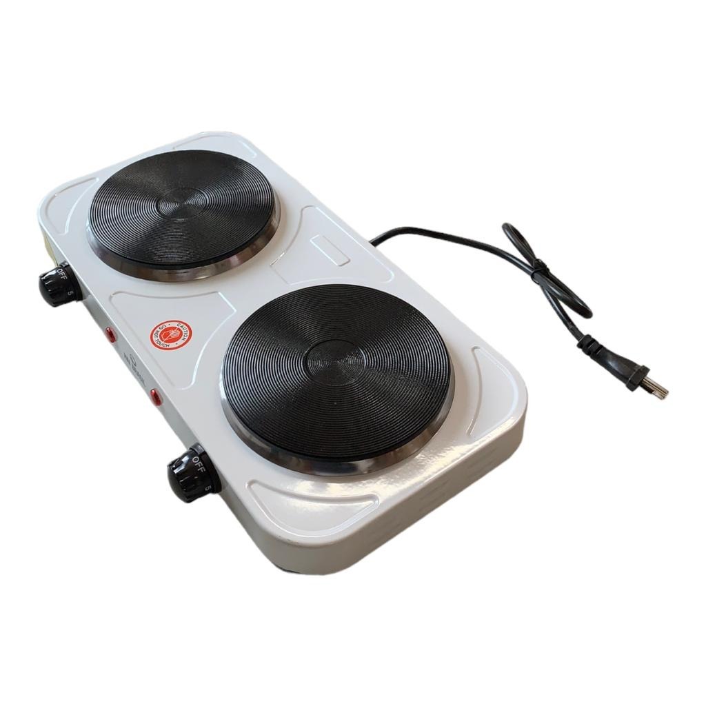 Fogao Eletrico Fogareiro 2 Bocas Portatil Cooktop Branco 2000W 127v ou 220v