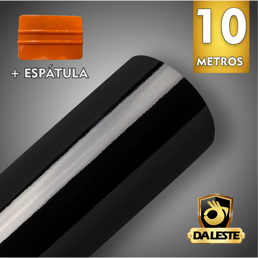 10 Metros Adesivo Preto Black Piano + Espatula Para Envelopamento de Móveis Paredes Personalizado Quarto Decoração