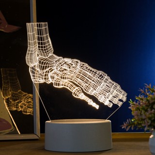 Luminária LED 3D de Mesa / Luz Noturna Presente Criativo - esqueleto pé, ossos dos pés, corpo humano em Oferta na Shopee