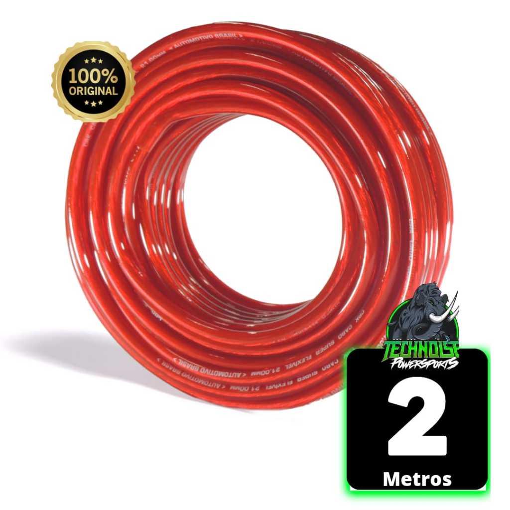 Fio Cabo de Bateria 21mm 2 Metros 100% Cobre Technoise Super Flexível para Som Automotivo