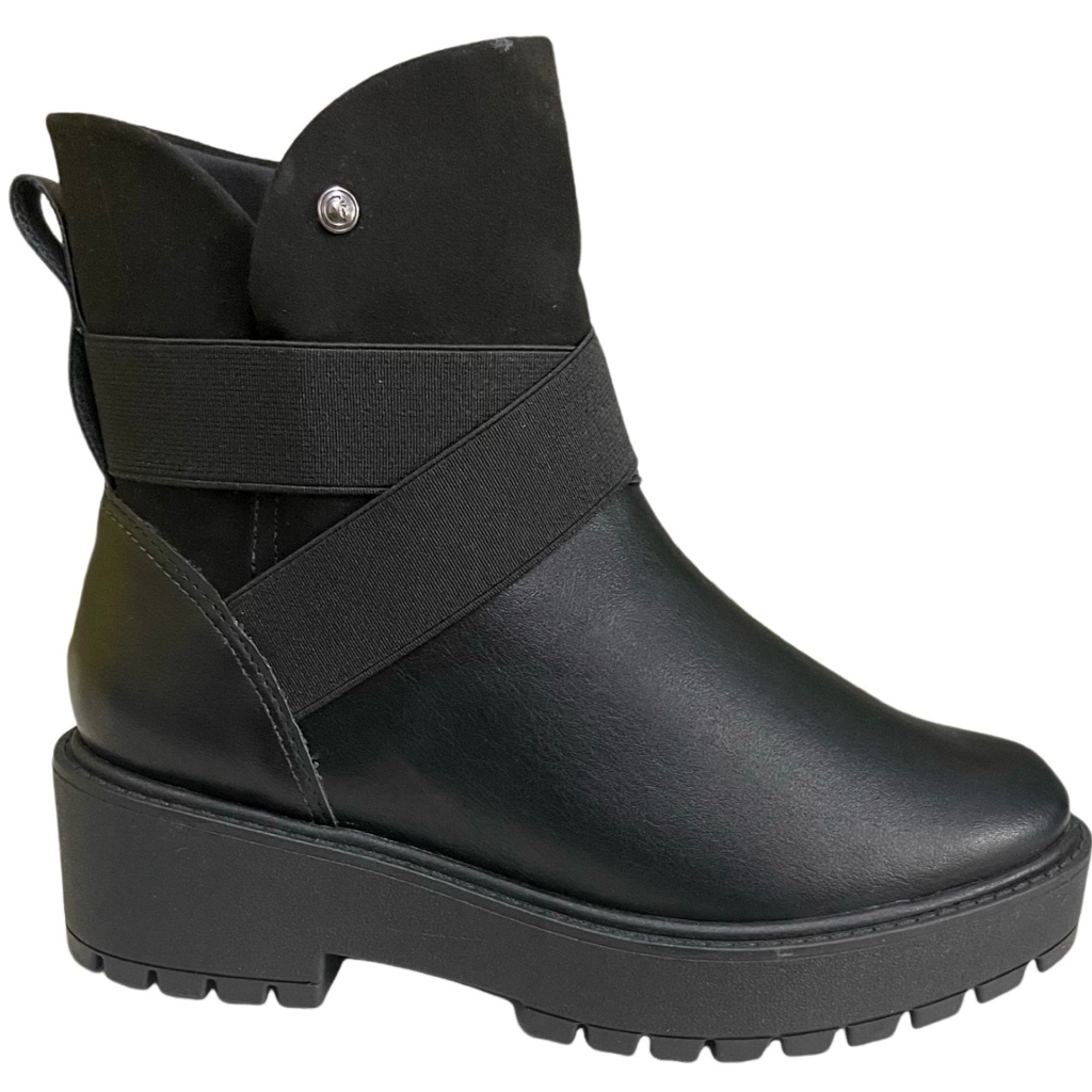 bota feminina coturno tratorado cano curto comfortflex 97303