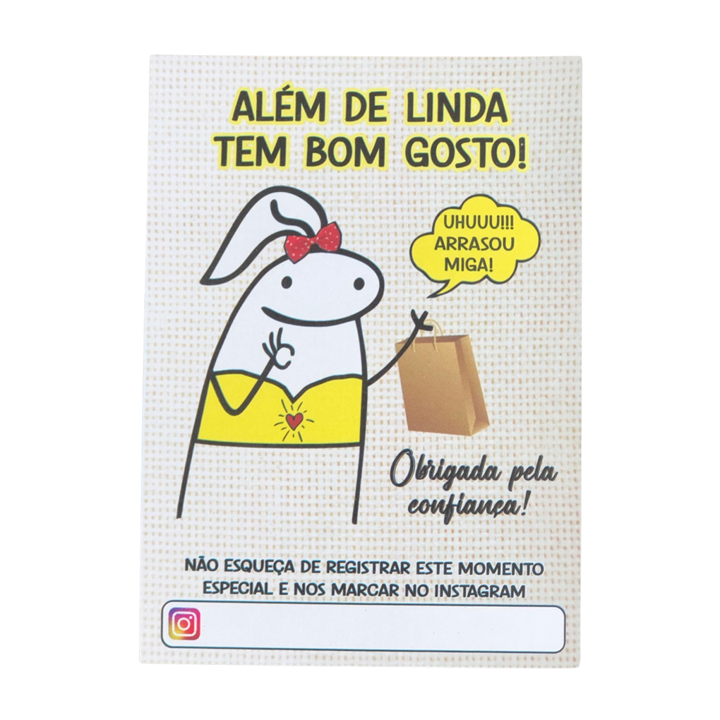 100 Cartão de Agradecimento 7,5x10,5cm em papel couchê