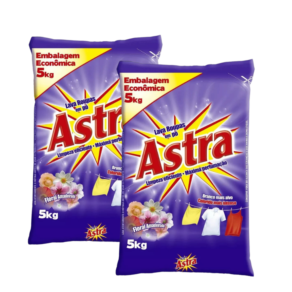 Kit 2 Sabão em Pó Astra Floral Amadeirado 5Kg