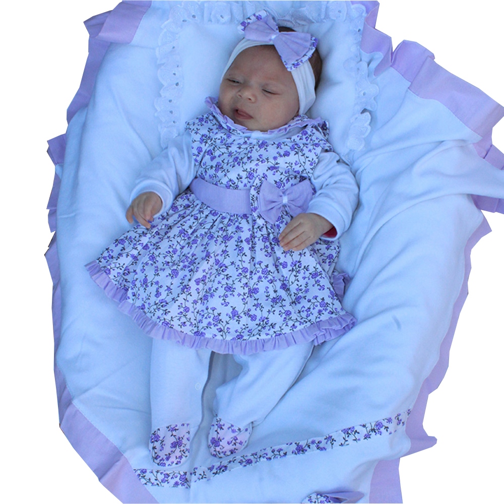 Saída de Maternidade Menina Lindinha Floral Delicada 05 Peças