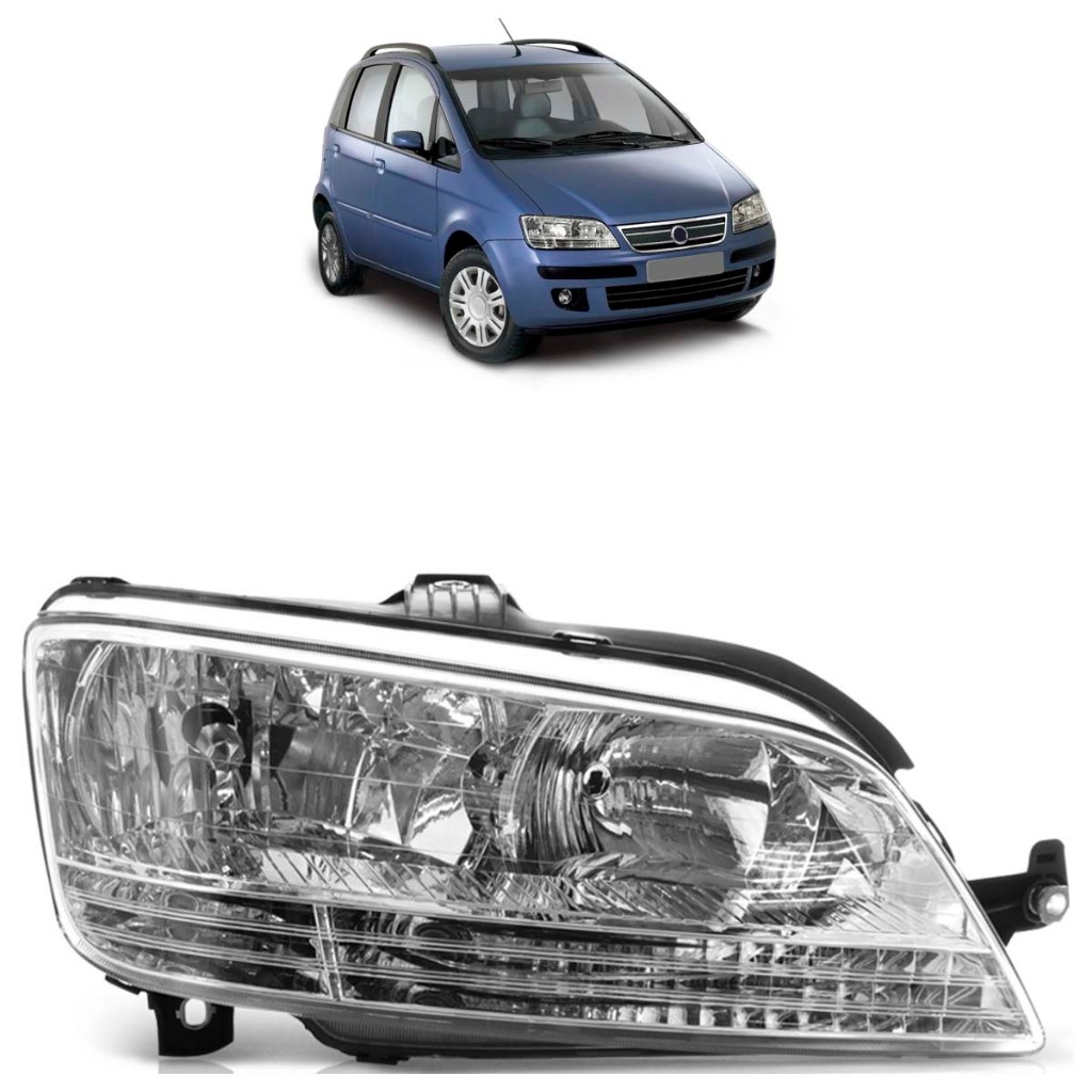 Farol Dianteiro Idea 2006 2007 2008 2009 2010 Máscara Cromada - Spare Parts and Accessories for Vehicles