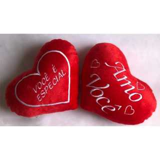 Coração De Pelúcia, Várias Frases Bordadas, Ideal Para Cestas. em Oferta na Shopee