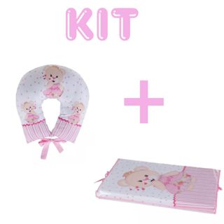 Kit Almofada Amamentação E Trocador Sublimado Ursinha Carinhosa em Oferta na Shopee