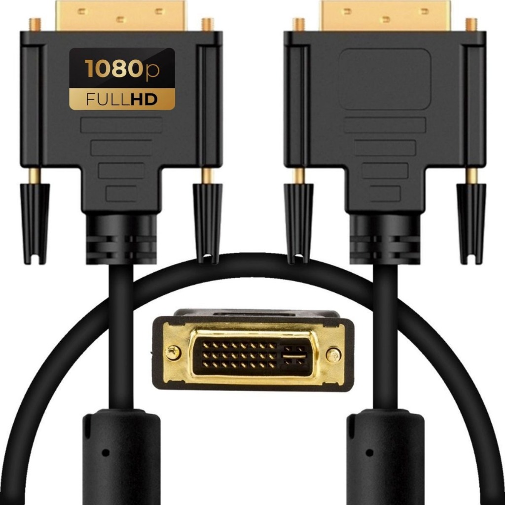 Cabo Dvi-D x Dvi-D 24+1 Dual Link Profissional Cabo de Malha Filtros 2 Metros Conector Dourado