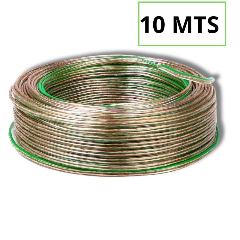 10 Mts Fio Paralelo 2x1,5mm Cristal Para Alto Falante Som Automotivo e residencial 100% Cobre