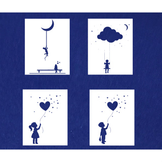 Stencil para Pintura Meninos 20x25cm em Oferta na Shopee