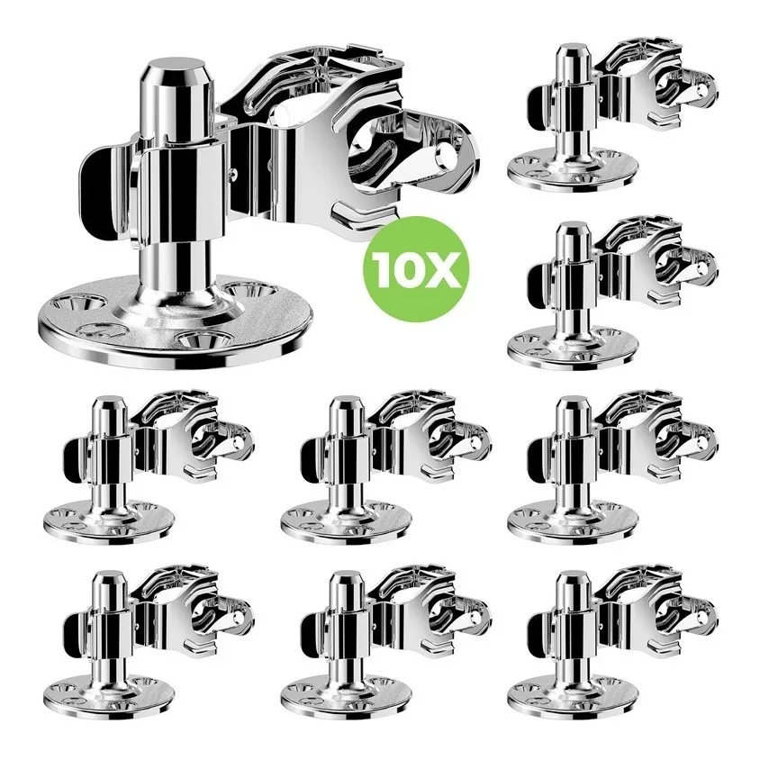 10 Trava Porta Prendedor Para Piso Fixador Aço Cromado