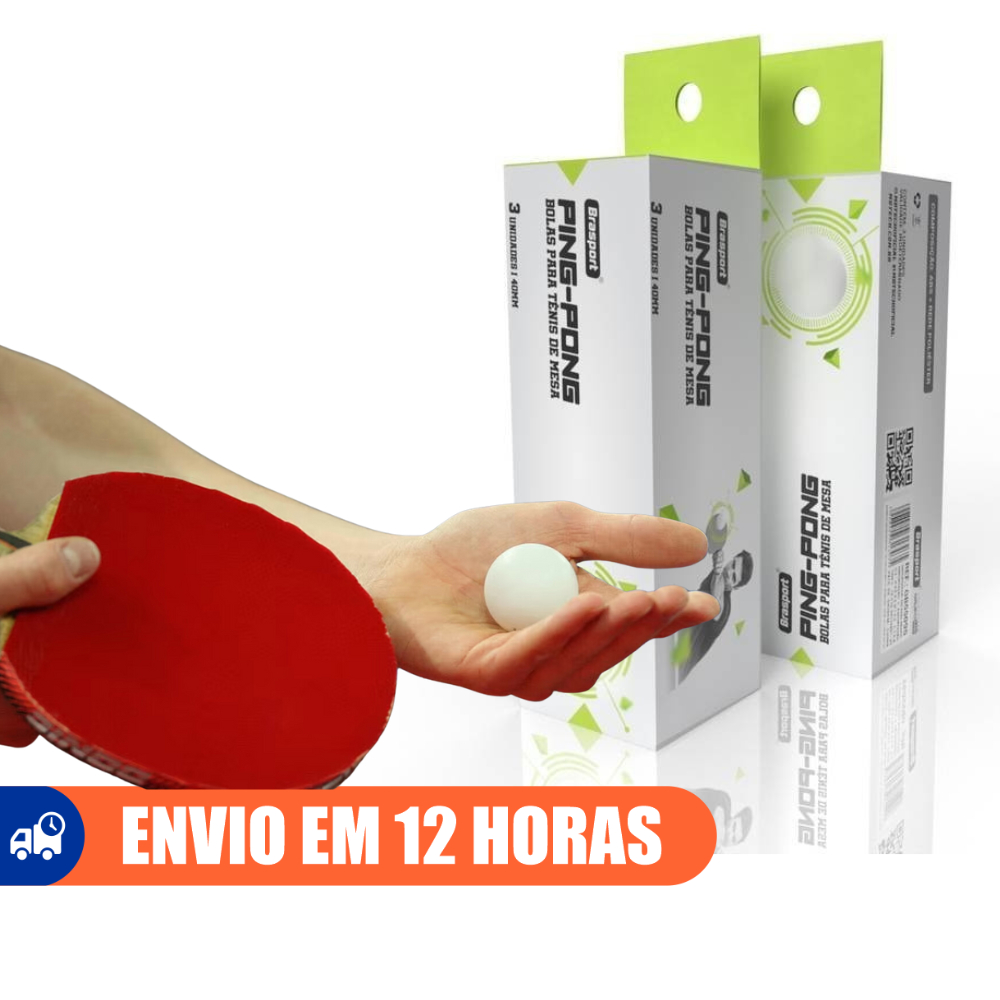 Bolas Para Tênis de Mesa Ping Pong Plástico 3 Estrelas ABS H40+ 3un Brasport MB