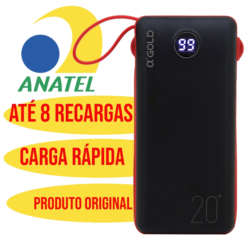 Carregador Portátil Turbo Power bank universal 20000 mAh