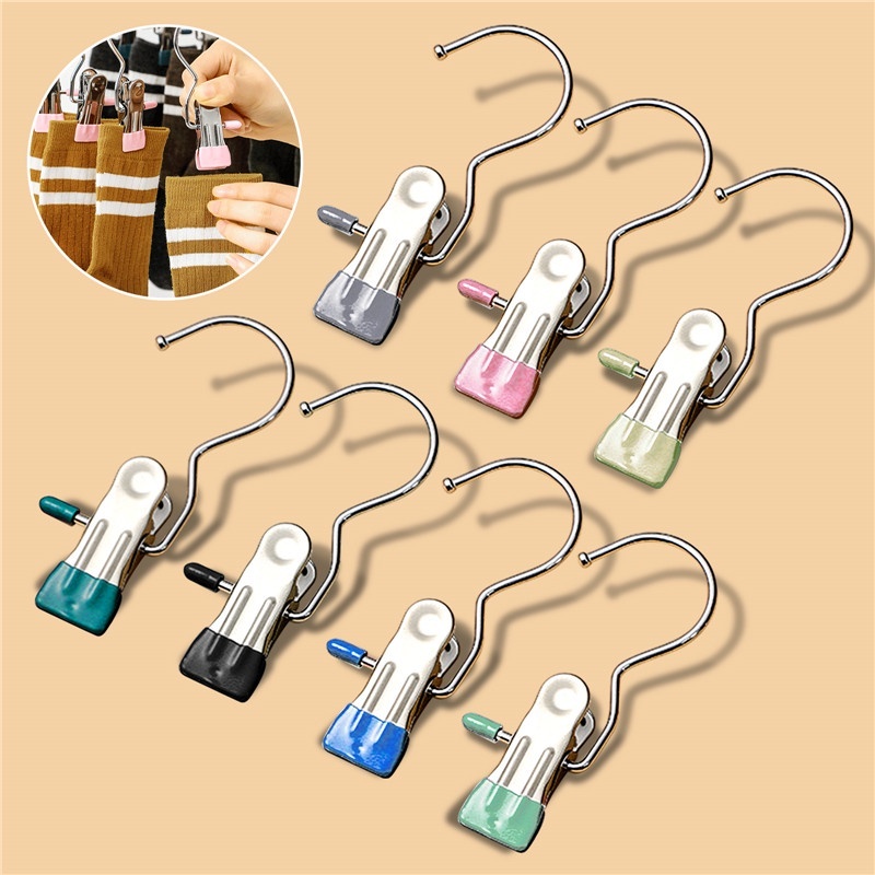 kit 5 Ganchos Multifuncionais Portáteis De Aço Inoxidável Com Clipes Cabide De Bota Antiderrapante em Oferta na Shopee