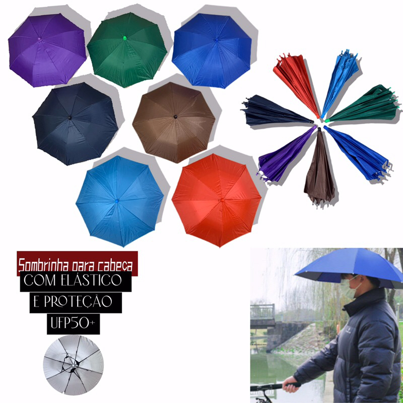Mini Guarda-Chuva Sombrinha Colorida para Cabeça – Compacta e Divertida em Oferta na Shopee