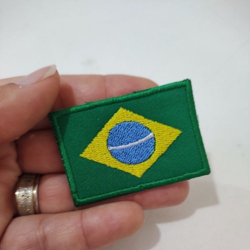 Patch Termocolante Bandeira do Brasil 5x3 cm Bordada