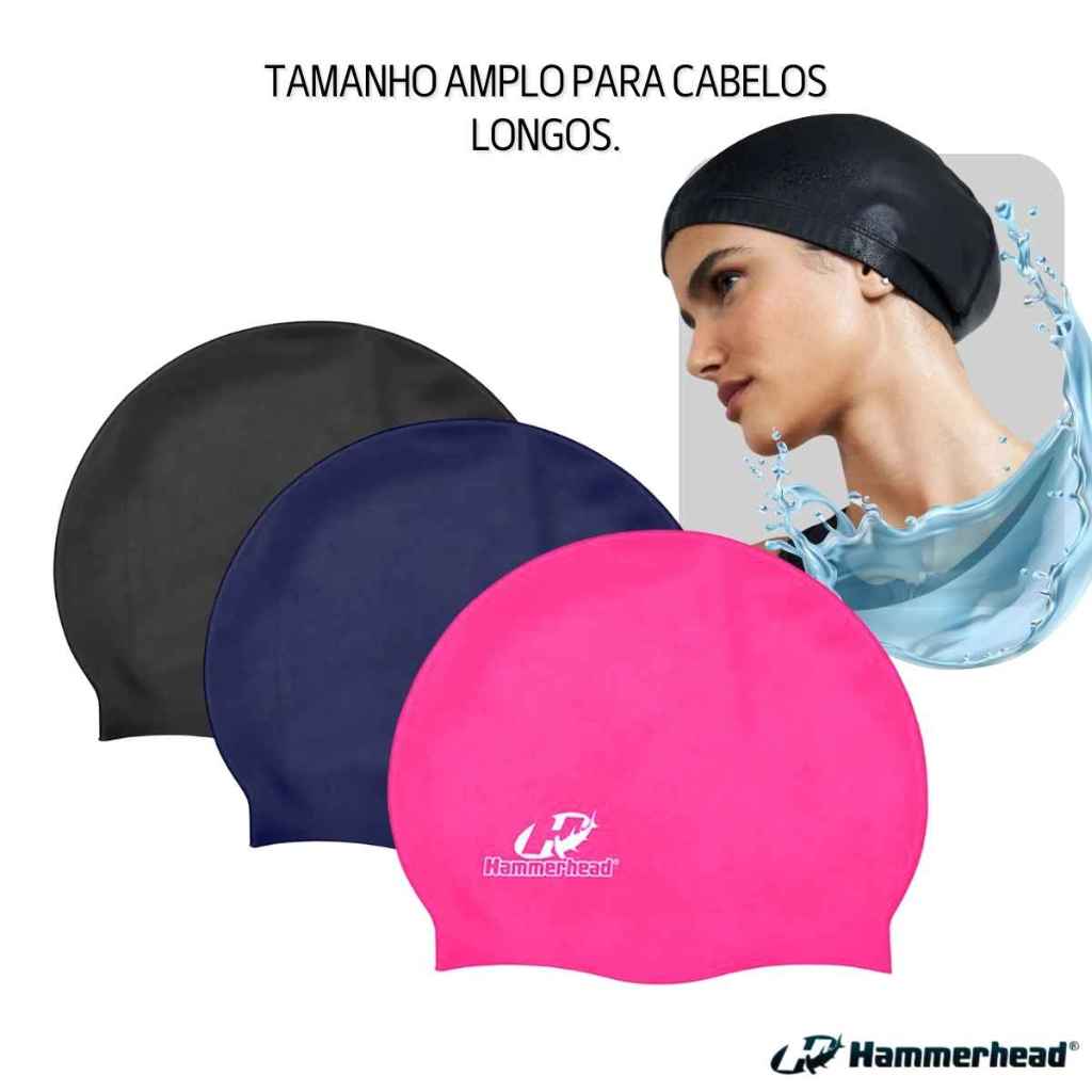 Touca de Natação Grande Hammerhead Silicone Lisa XL em Oferta na Shopee