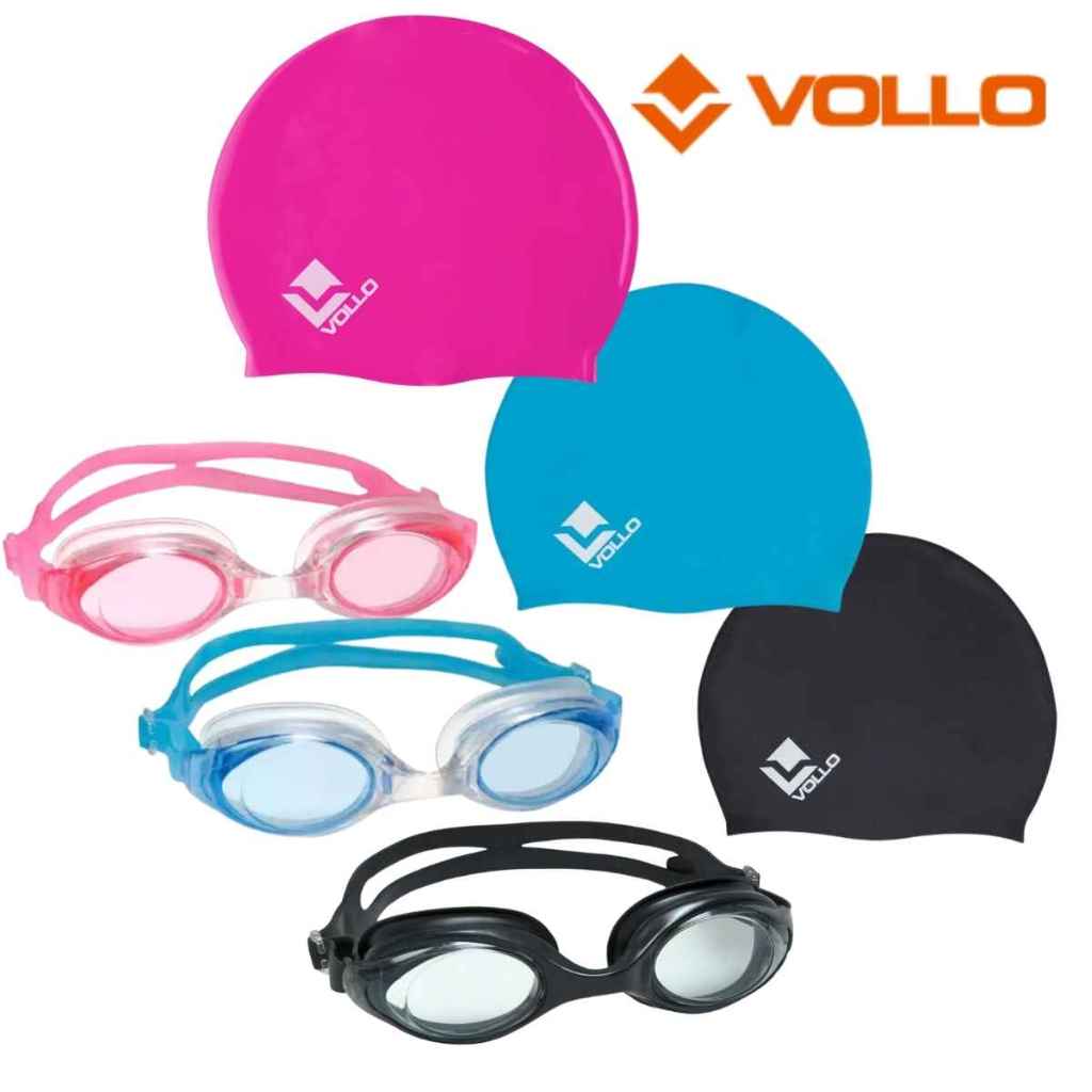 Óculos de Natação Vollo Essential + Touca de Natação em Oferta na Shopee